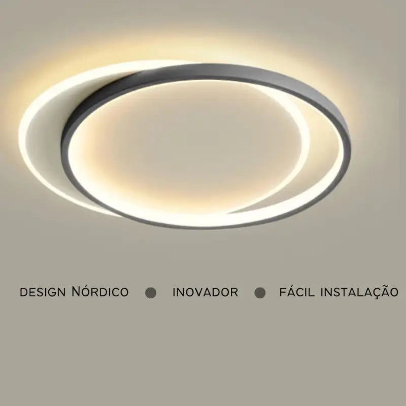 Luminária de Teto Nórdica Moderna 52cm - Ilúmine Decor