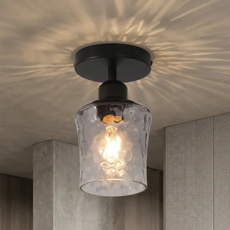 Luminária de Teto Nórdica em Vidro Retrô - Ilúmine Decor