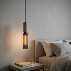 Luminária de Teto Pendente Cimento Queimado Estilo Industrial - Ilúmine Decor