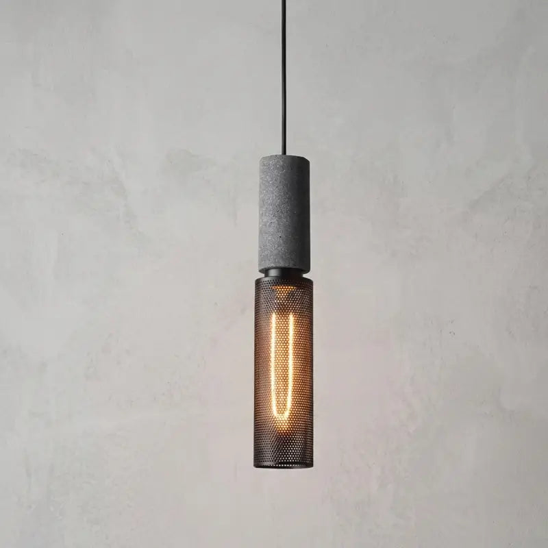 Luminária de Teto Pendente Cimento Queimado Estilo Industrial - Ilúmine Decor