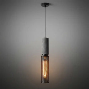 Luminária de Teto Pendente Cimento Queimado Estilo Industrial - Ilúmine Decor