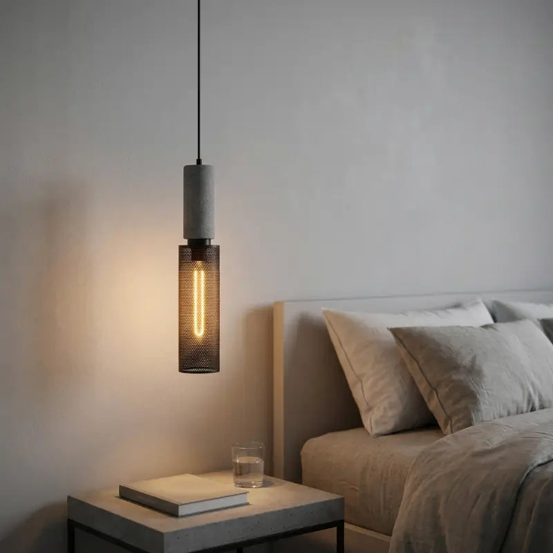 Luminária de Teto Pendente Cimento Queimado Estilo Industrial - Ilúmine Decor