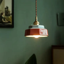 Luminária de Teto Pendente Vintage em Cerâmica e Pintada à Mão - Ilúmine Decor