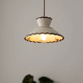 Luminária de Teto Pendente Vintage em Cerâmica e Pintada à Mão - Ilúmine Decor
