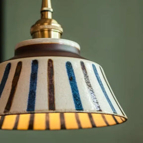 Luminária de Teto Pendente Vintage em Cerâmica e Pintada à Mão - Ilúmine Decor