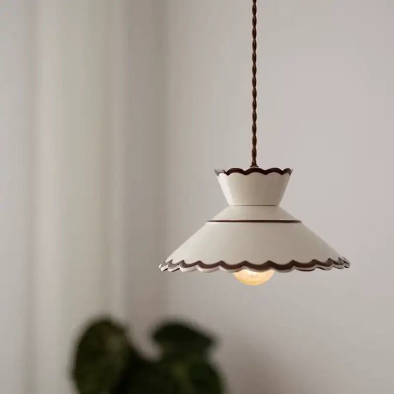 Luminária de Teto Pendente Vintage em Cerâmica e Pintada à Mão - Ilúmine Decor
