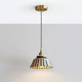 Luminária de Teto Pendente Vintage em Cerâmica e Pintada à Mão - Ilúmine Decor