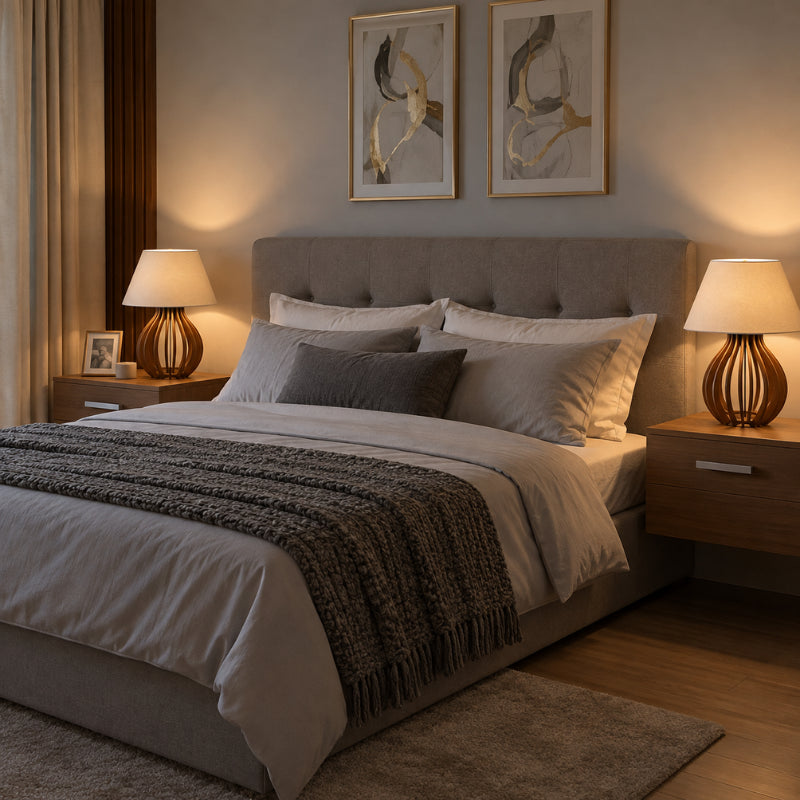 Par de Abajures de Mesa Boho para Cabeceira de Cama