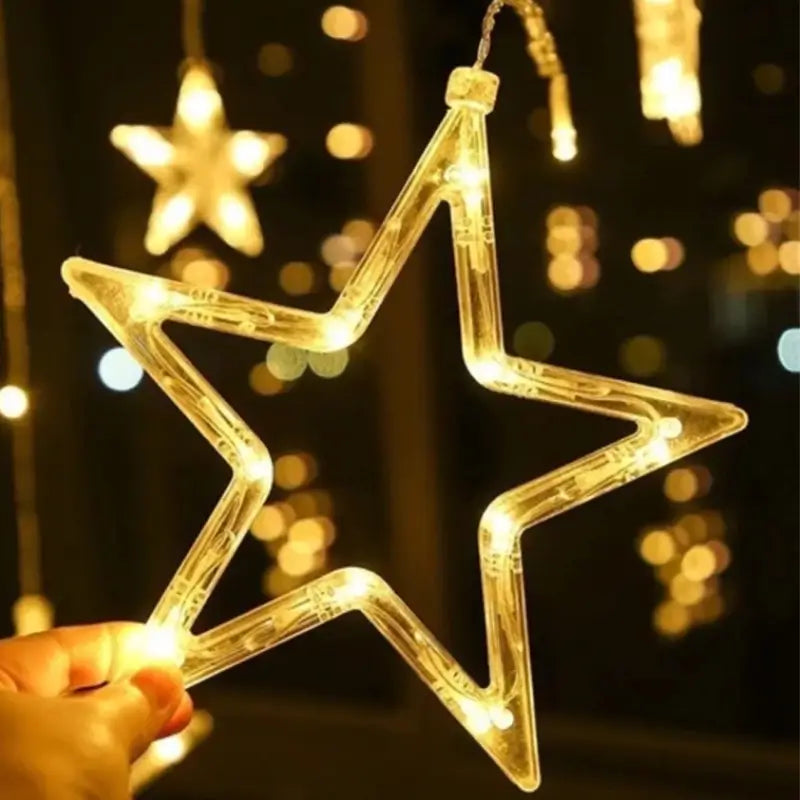 Pisca Pisca Cascata de Natal Estrela 3m 110V - Ilumine Decor