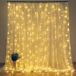 Pisca Pisca de Natal Cortina com Controle Remoto e 8 Modos de Luz - Ilúmine Decor