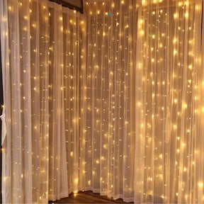 Pisca Pisca de Natal Cortina com Controle Remoto e 8 Modos de Luz - Ilúmine Decor