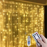 Pisca Pisca de Natal Cortina com Controle Remoto e 8 Modos de Luz - Ilúmine Decor