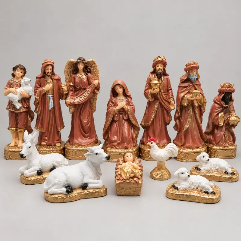 Presepio de Natal Completo 13 Pecas em Gesso