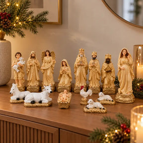 Presepio de Natal Completo 13 Pecas em Gesso
