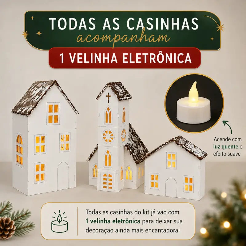 Vila de Natal com Casinhas Iluminadas - Ilúmine Decor