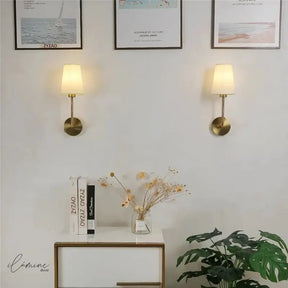 Arandela de Parede Interna Abajur Retrô Metal e Linho - Ilúmine Decor