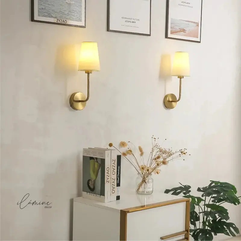 Arandela de Parede Interna Abajur Retrô Metal e Linho - Ilúmine Decor