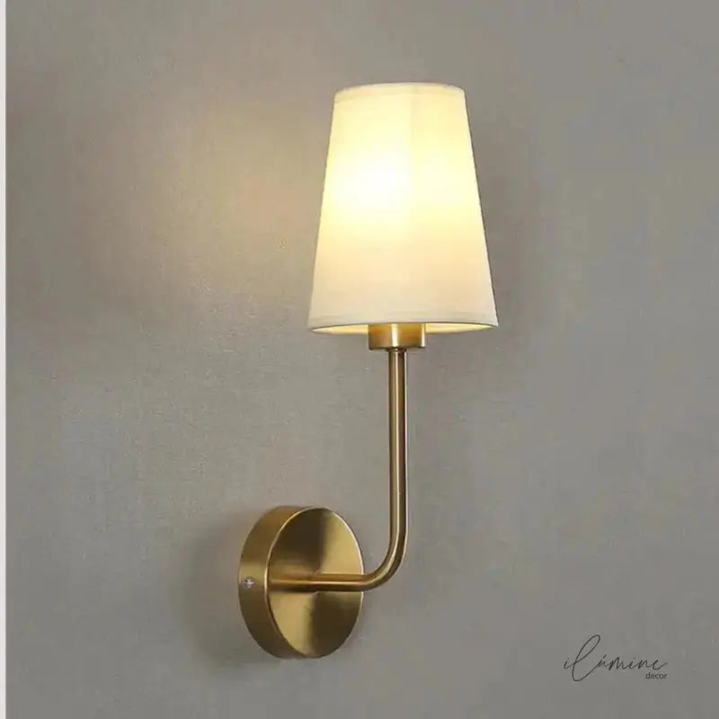 Arandela de Parede Interna Abajur Retrô Metal e Linho - Ilúmine Decor