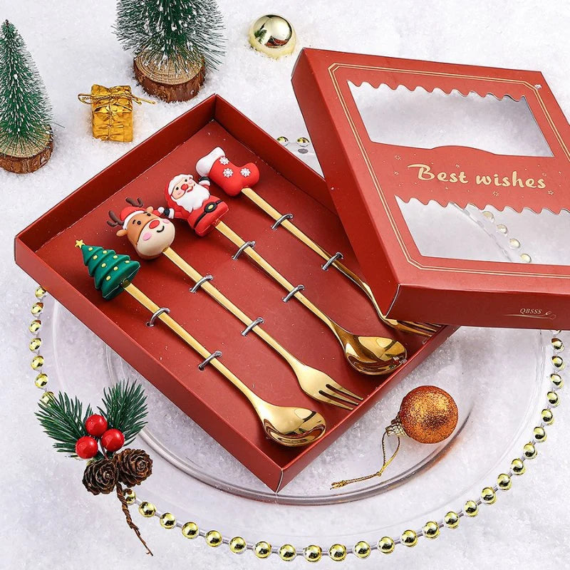 Conjunto de Talheres Decorativos Natal - Ilúmine Decor