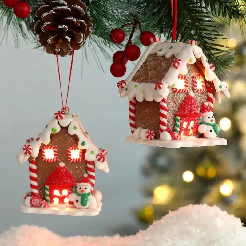 Enfeite de Árvore de Natal Pingente Casinhas - Ilúmine Decor
