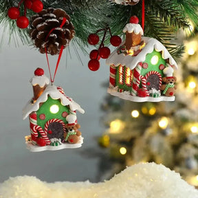Enfeite de Árvore de Natal Pingente Casinhas - Ilúmine Decor