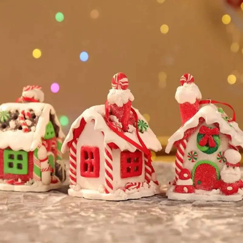 Enfeite de Árvore de Natal Pingente Casinhas - Ilúmine Decor
