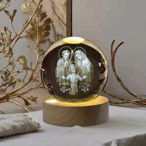 Luminária de Mesa Decorativa LED 3D Sagrada Família USB - Ilúmine Decor