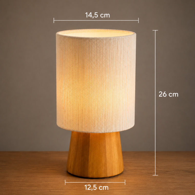 Abajur de Mesa Minimalista Cúpula de Linho - Ilúmine Decor