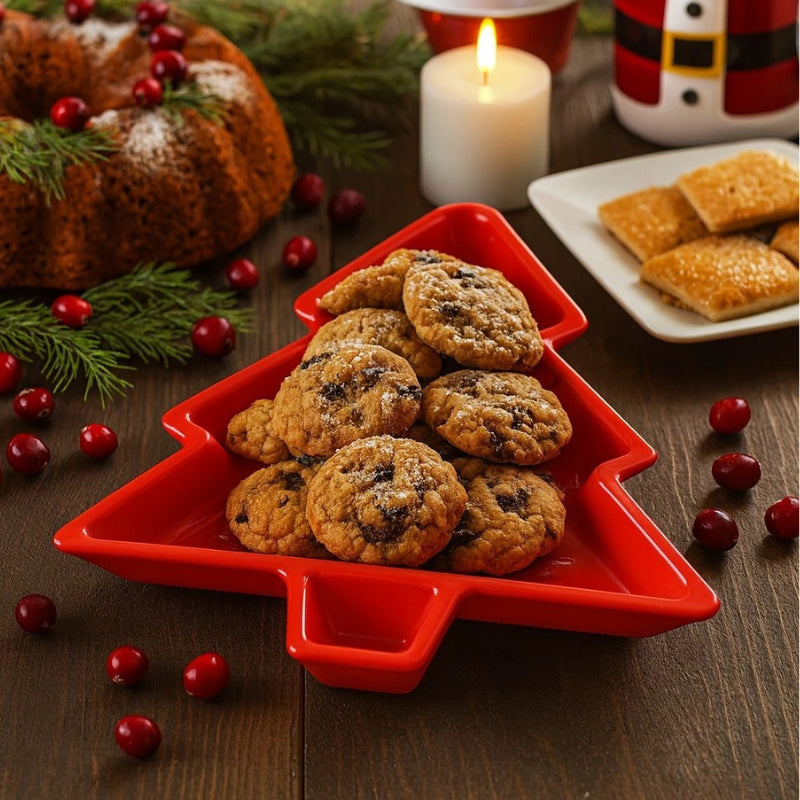 Kit 3 Pratos de Natal Decorativos Árvore
