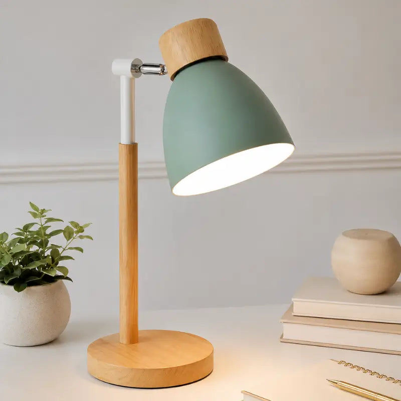 Luminária de Mesa Retrátil em Madeira Articulável 360° - IlúmineDecor