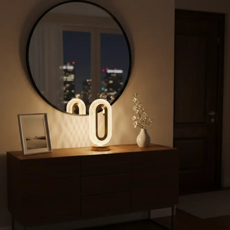 Luminária de Mesa Decorativa Oval - Ilúmine Decor