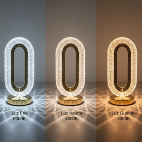 Luminária de Mesa Decorativa Oval - Ilúmine Decor