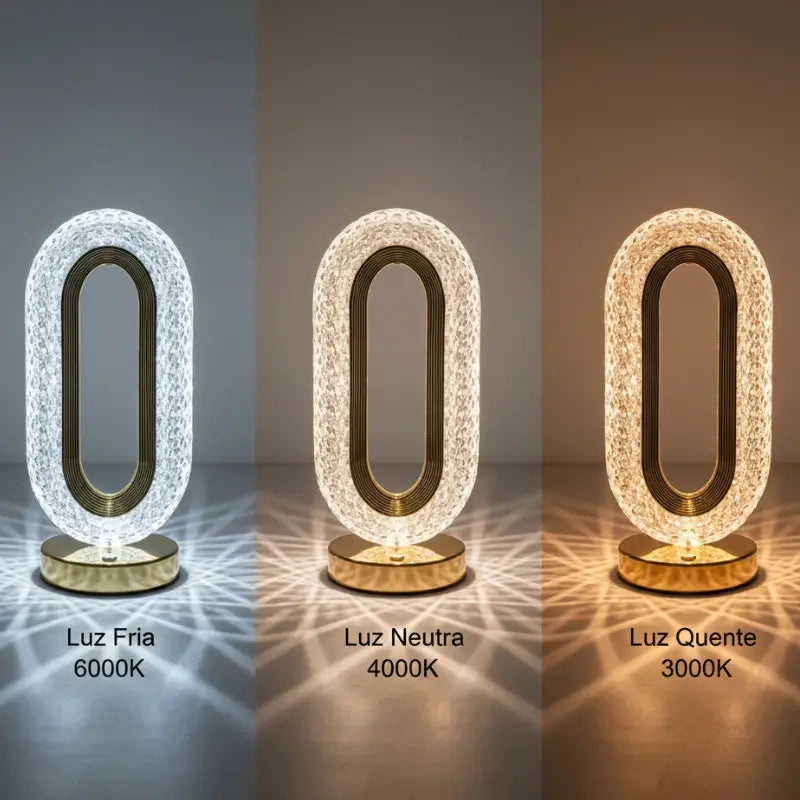 Luminária de Mesa Decorativa Oval - Ilúmine Decor
