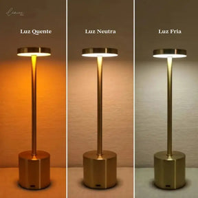Luminária de Mesa Sem fio Dimerizável - Ilúmine Decor