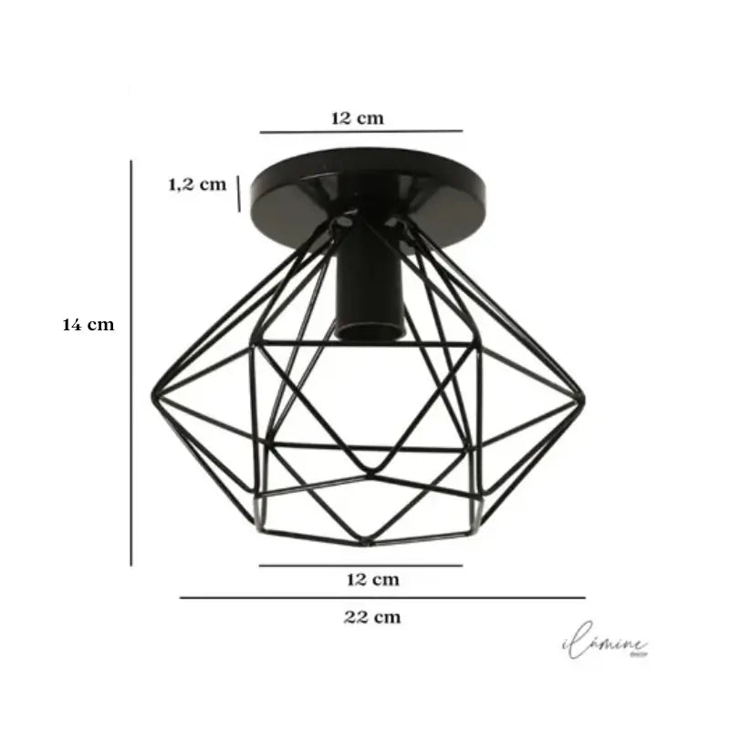 Luminária de Teto Diamante Aramado - Ilúmine Decor