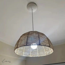 Luminária de Teto Pendente em Palha Artesanal - Ilúmine Decor