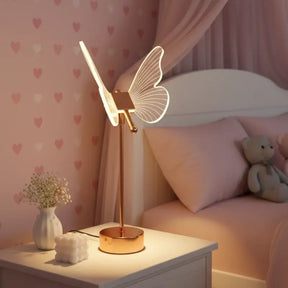 luminária de Mesa Decorativa Borboleta Nórdica 3 Tons de Luz - Ilúmine Decor
