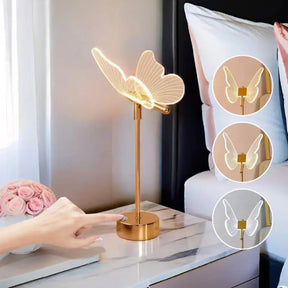 luminária de Mesa Decorativa Borboleta Nórdica 3 Tons de Luz - Ilúmine Decor