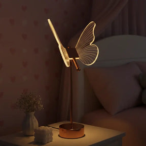 luminária de Mesa Decorativa Borboleta Nórdica 3 Tons de Luz - Ilúmine Decor