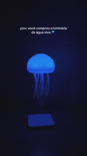 Luminária de Mesa Decorativa LED RGB Água-Viva Recarregável